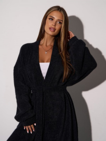 Кардиган ISSA Plus модель 15294_черный Кардиган ISSA Plus модель 15294_черный Фото
