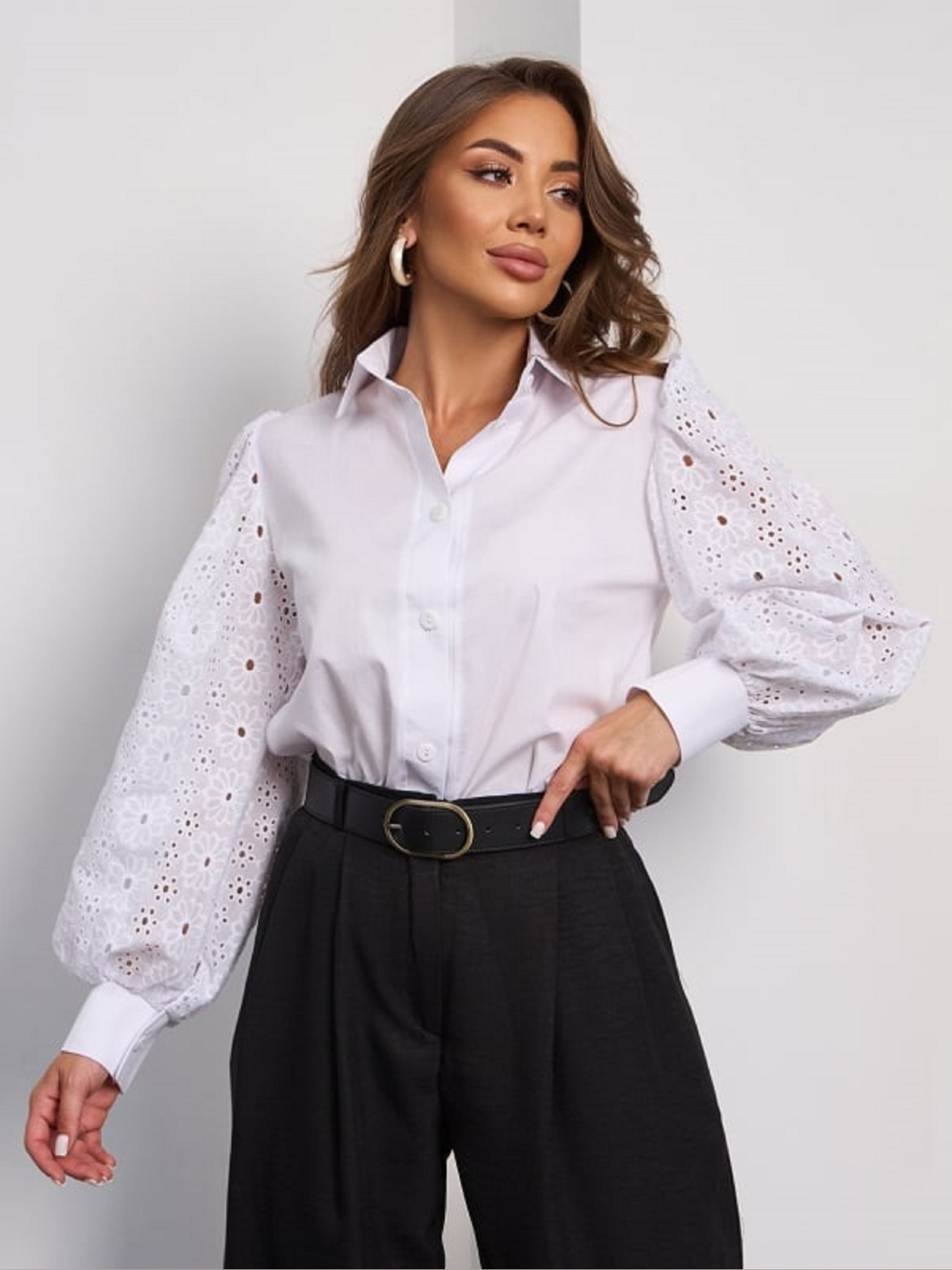 Сорочка повсякденна ISSA Plus модель SA_649_белый Сорочка повсякденна ISSA Plus модель SA_649_белый Фото