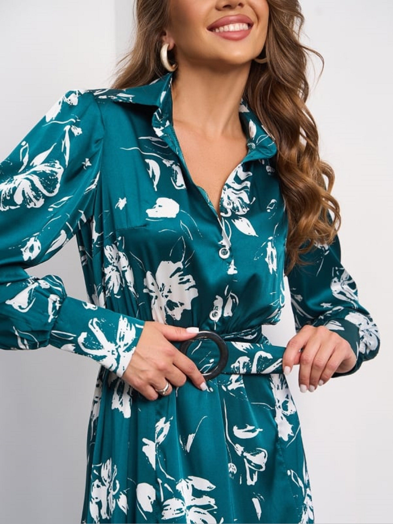 Платье миди ISSA Plus модель SA_652_зеленый Фото