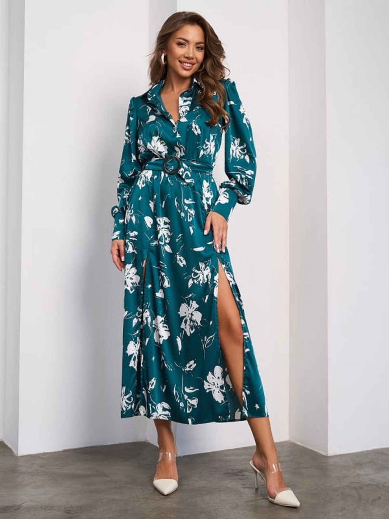 Сукня міді ISSA Plus модель SA_652_зеленый Фото