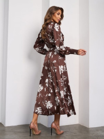 Платье миди ISSA Plus модель SA_652_коричневый Фото