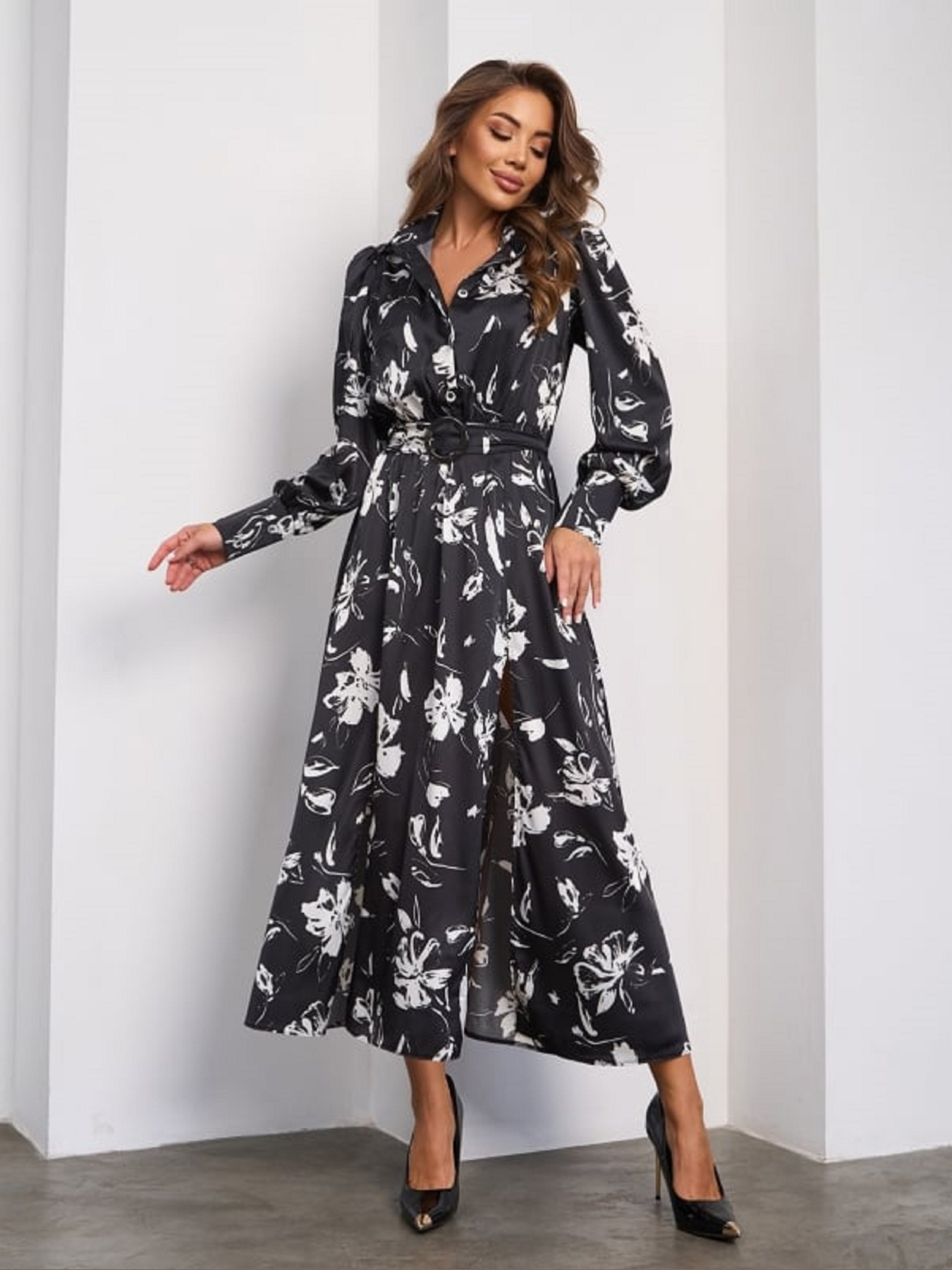 Платье миди ISSA Plus модель SA_652_черный Фото