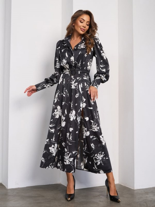 Платье миди ISSA Plus модель SA_652_черный Фото