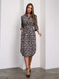 Платье миди ISSA Plus модель SA_653_коричневый Фото