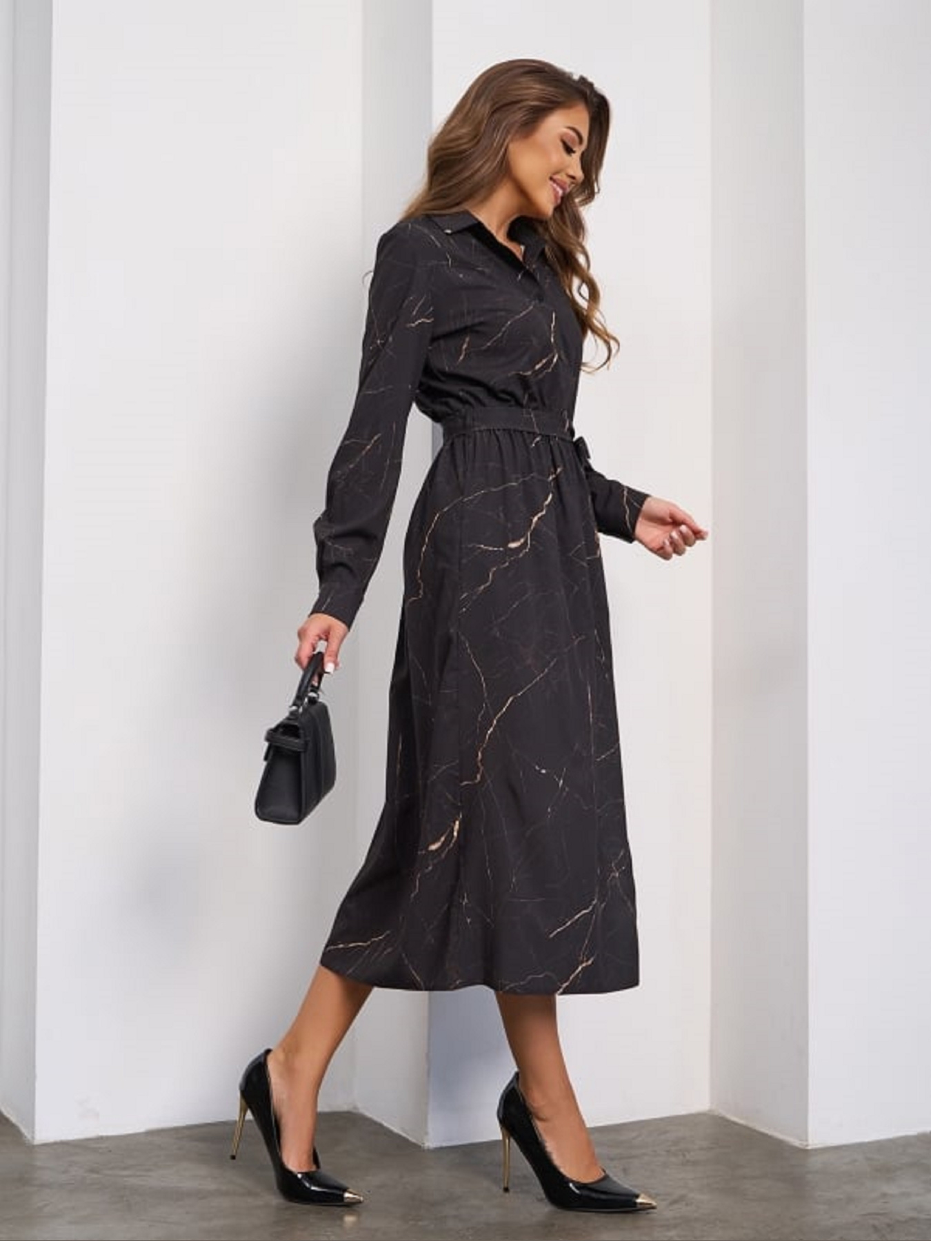 Платье миди ISSA Plus модель SA_655_черный Фото