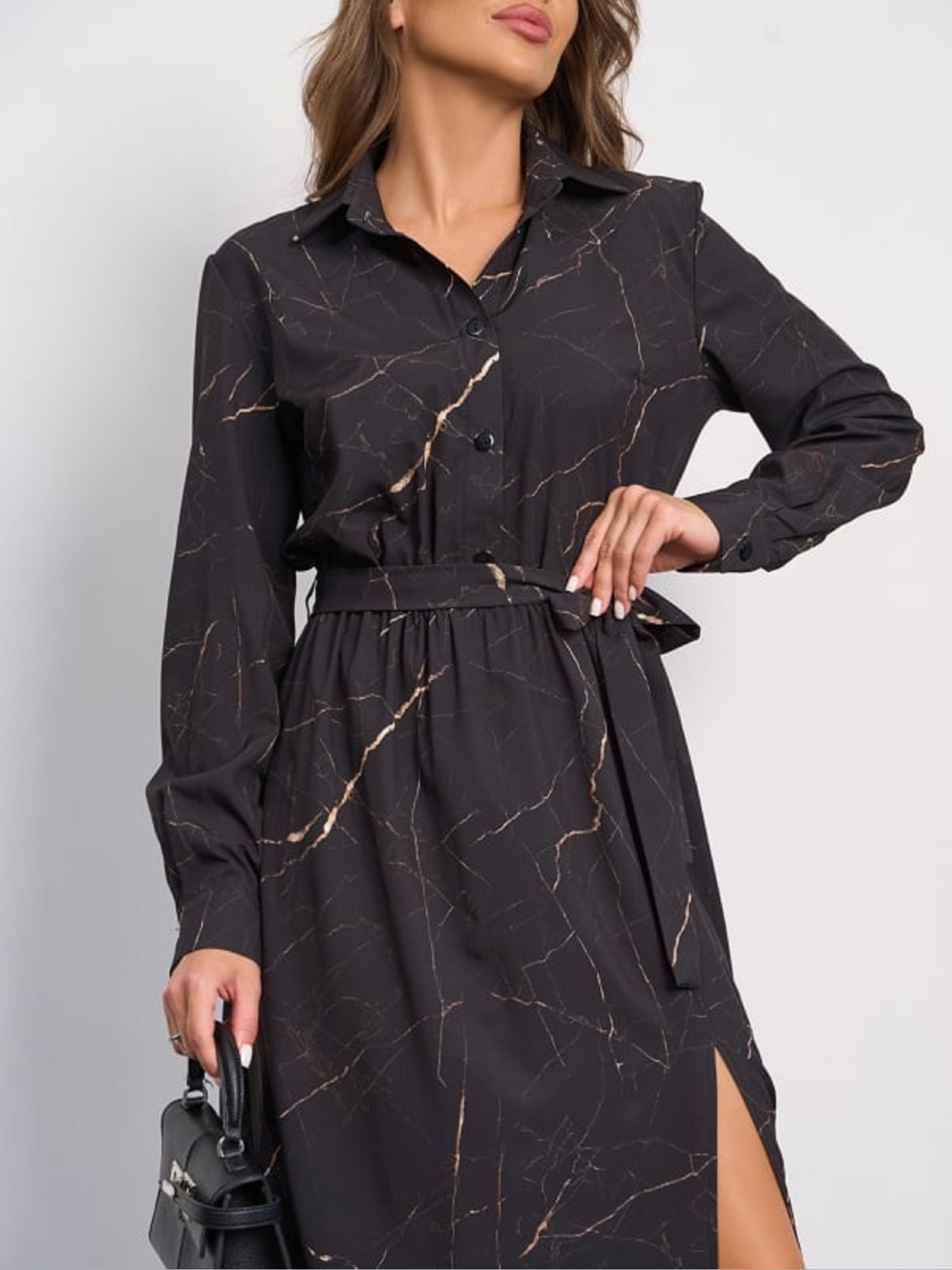 Платье миди ISSA Plus модель SA_655_черный Платье миди ISSA Plus модель SA_655_черный Фото