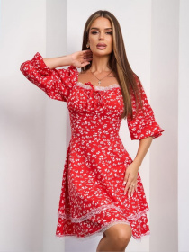 Платье мини ISSA Plus модель SA_656_красный Фото