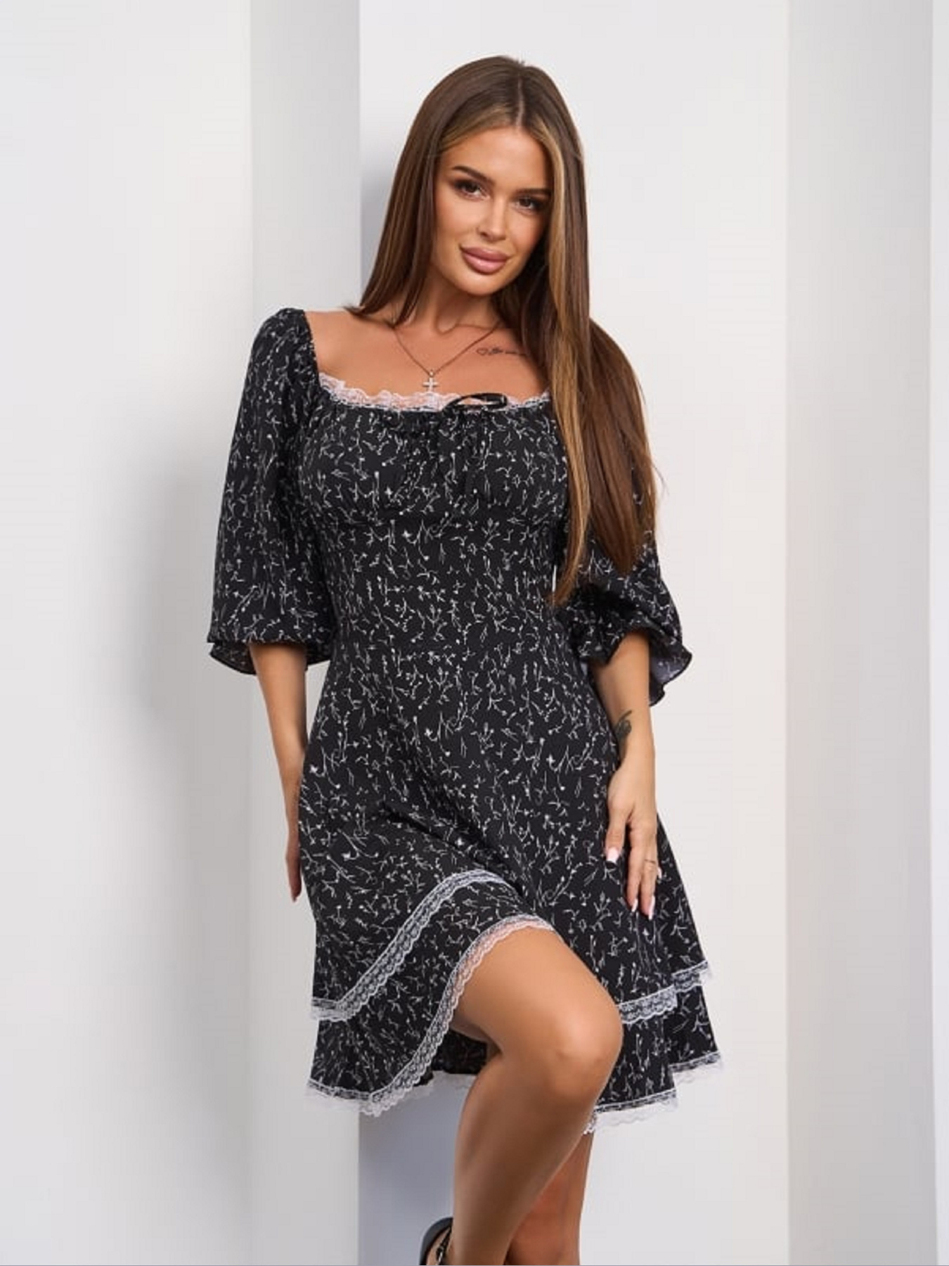 Платье мини ISSA Plus модель SA_656_черный Фото