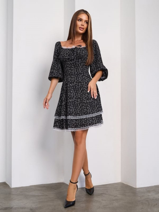 Платье мини ISSA Plus модель SA_656_черный Фото