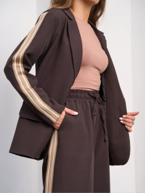 Деловой костюм ISSA Plus модель SA-659_коричневый Фото