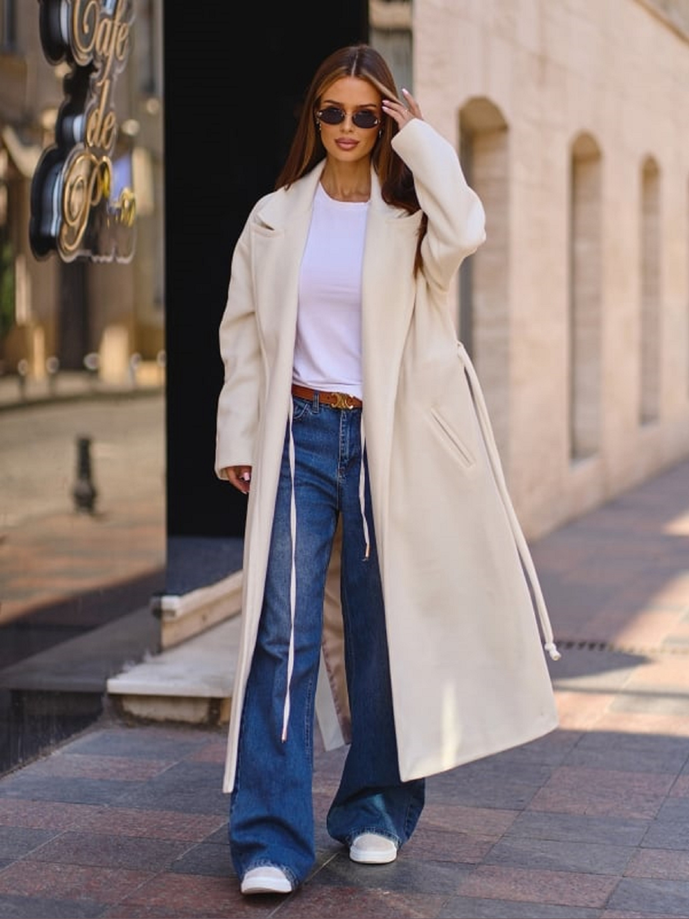 Пальто ISSA Plus модель 15296_молочный Фото