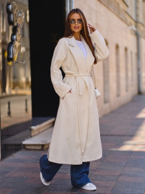 Пальто ISSA Plus модель 15296_молочный Фото