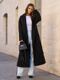 Пальто ISSA Plus модель 15296_черный Фото