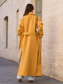 Пальто ISSA Plus модель 15090_горчичный Фото