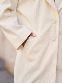 Пальто ISSA Plus модель 15297_молочный Фото