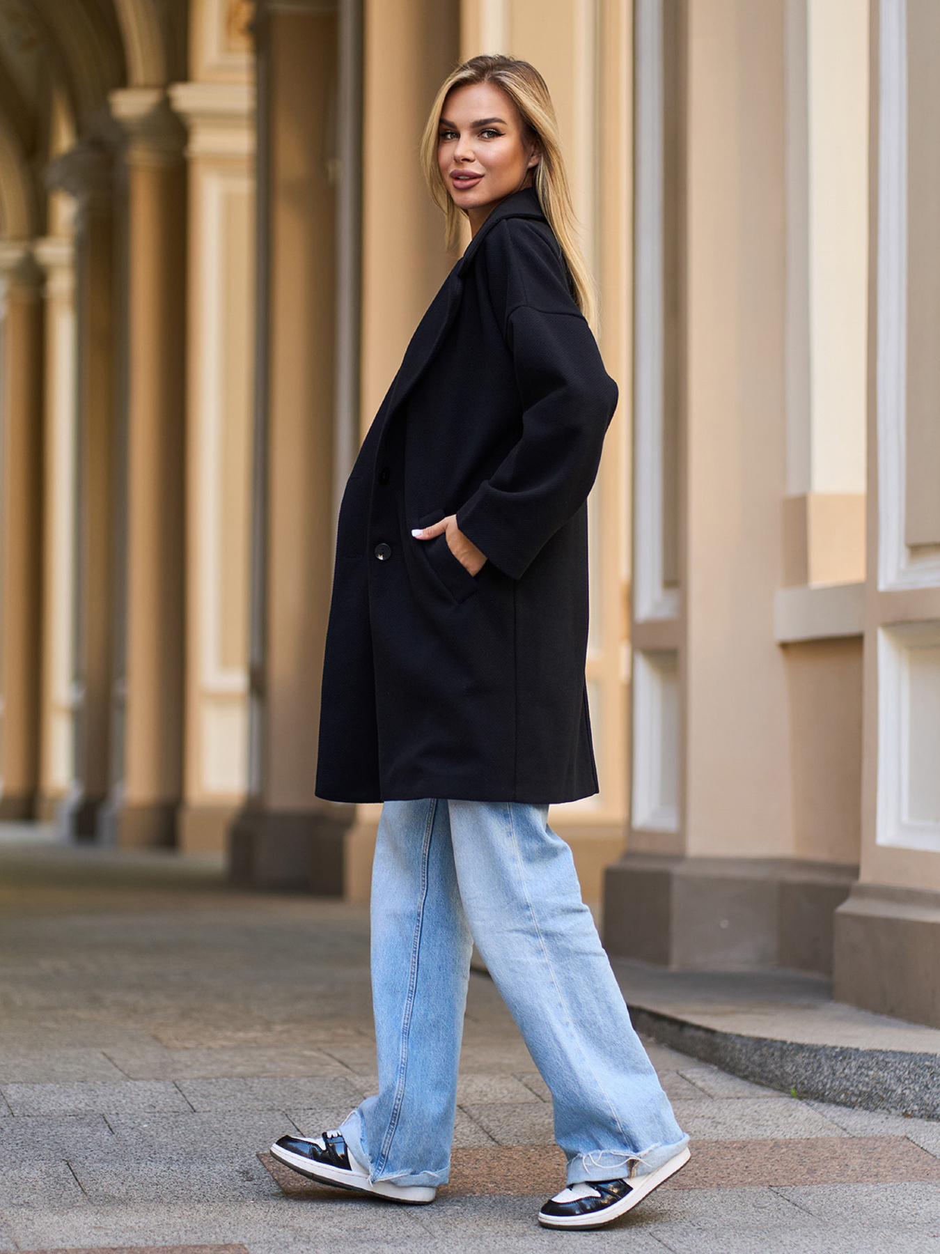 Пальто ISSA Plus модель 15297_черный Фото