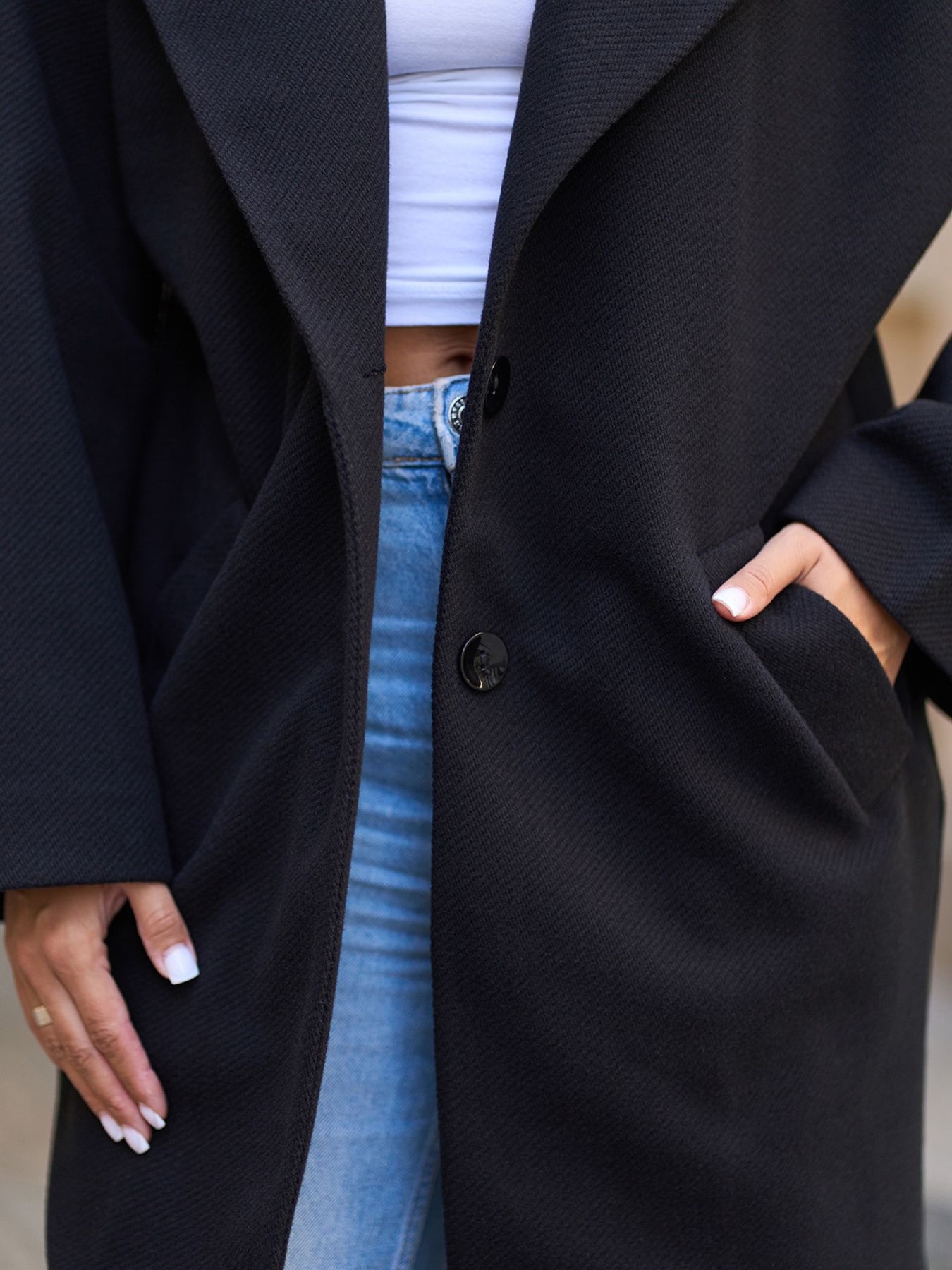 Пальто ISSA Plus модель 15297_черный Фото