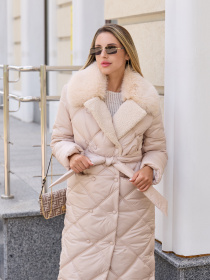 Пальто з утеплювачем MilaNova модель Пальто ПВ-318 бежевый Фото