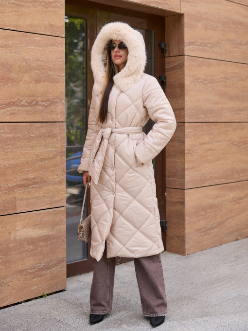 Пальто с утеплителем MilaNova модель Пальто ПВ-319 бежевый Фото