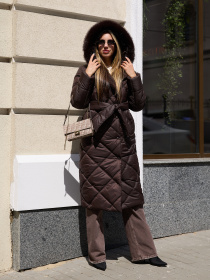 Пальто с утеплителем MilaNova модель Пальто ПВ-319 темный шоколад Пальто с утеплителем MilaNova модель Пальто ПВ-319 темный шоколад Фото