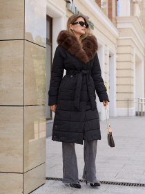 Пальто с утеплителем MilaNova модель Пальто ПВ-375 кап, черный Фото