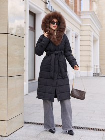 Пальто с утеплителем MilaNova модель Пальто ПВ-375 кап, черный Фото