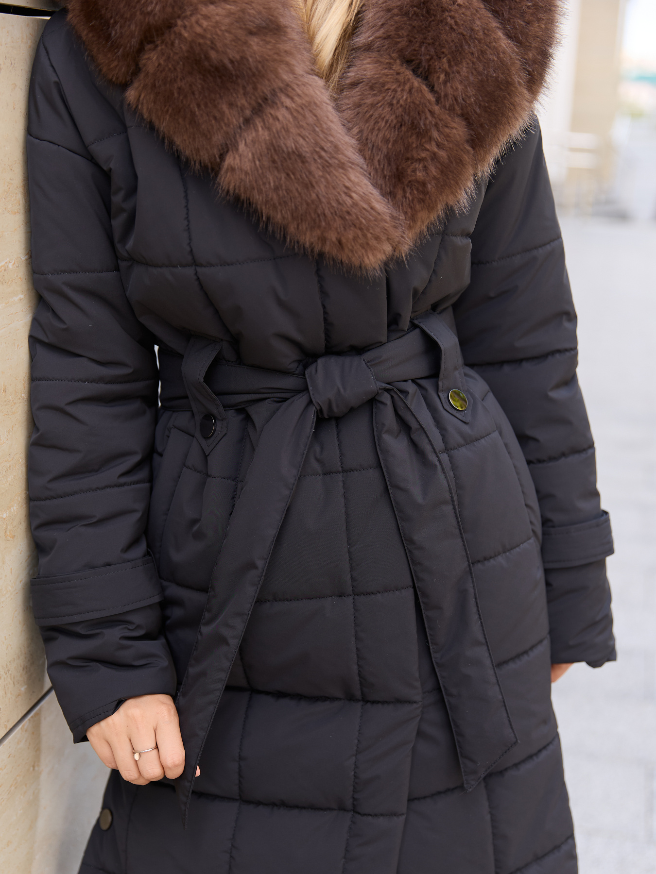 Пальто с утеплителем MilaNova модель Пальто ПВ-375 кап, черный Фото