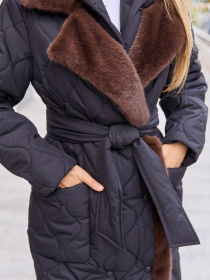 Пальто с утеплителем MilaNova модель Плащ ПВ-355 черный Фото