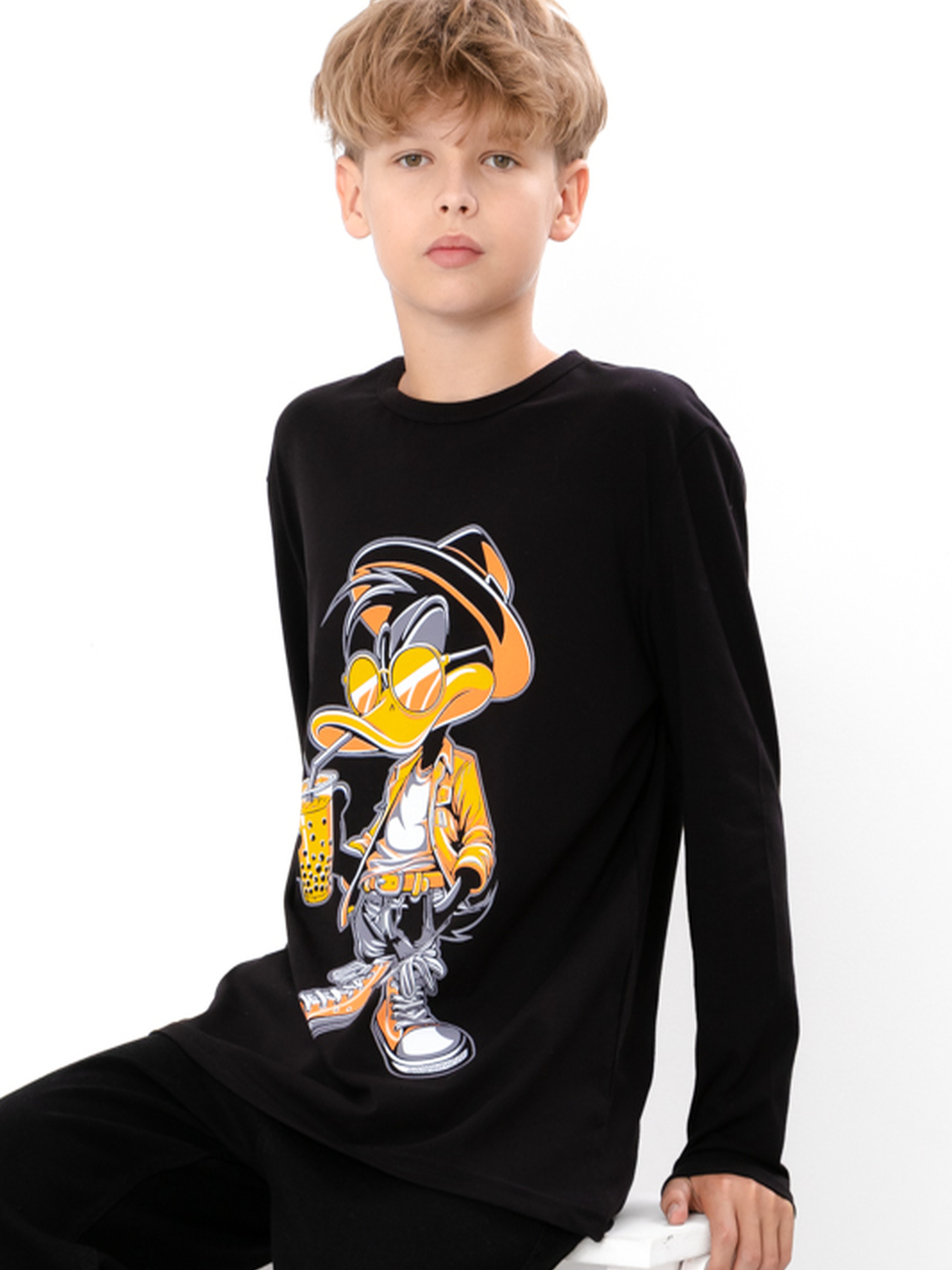 Лонгслив Носи своє модель 6363-036-33-1-3-chornij-daffy-duck Фото