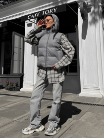 Жилет с утеплителем Jadone Fashion модель Zhylet_Ark_siryy Фото