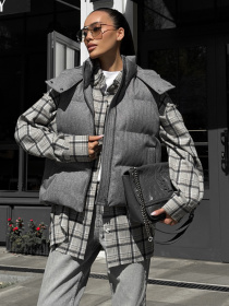 Утеплений жилет Jadone Fashion модель Zhylet_Ark_siryy Фото