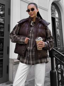 Утепленный жилет Jadone Fashion модель Zhylet_Kul_shokol Фото