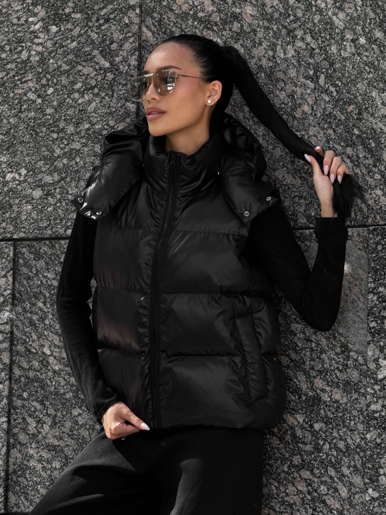 Утепленный жилет Jadone Fashion модель Zhylet_Kul_chorne Фото