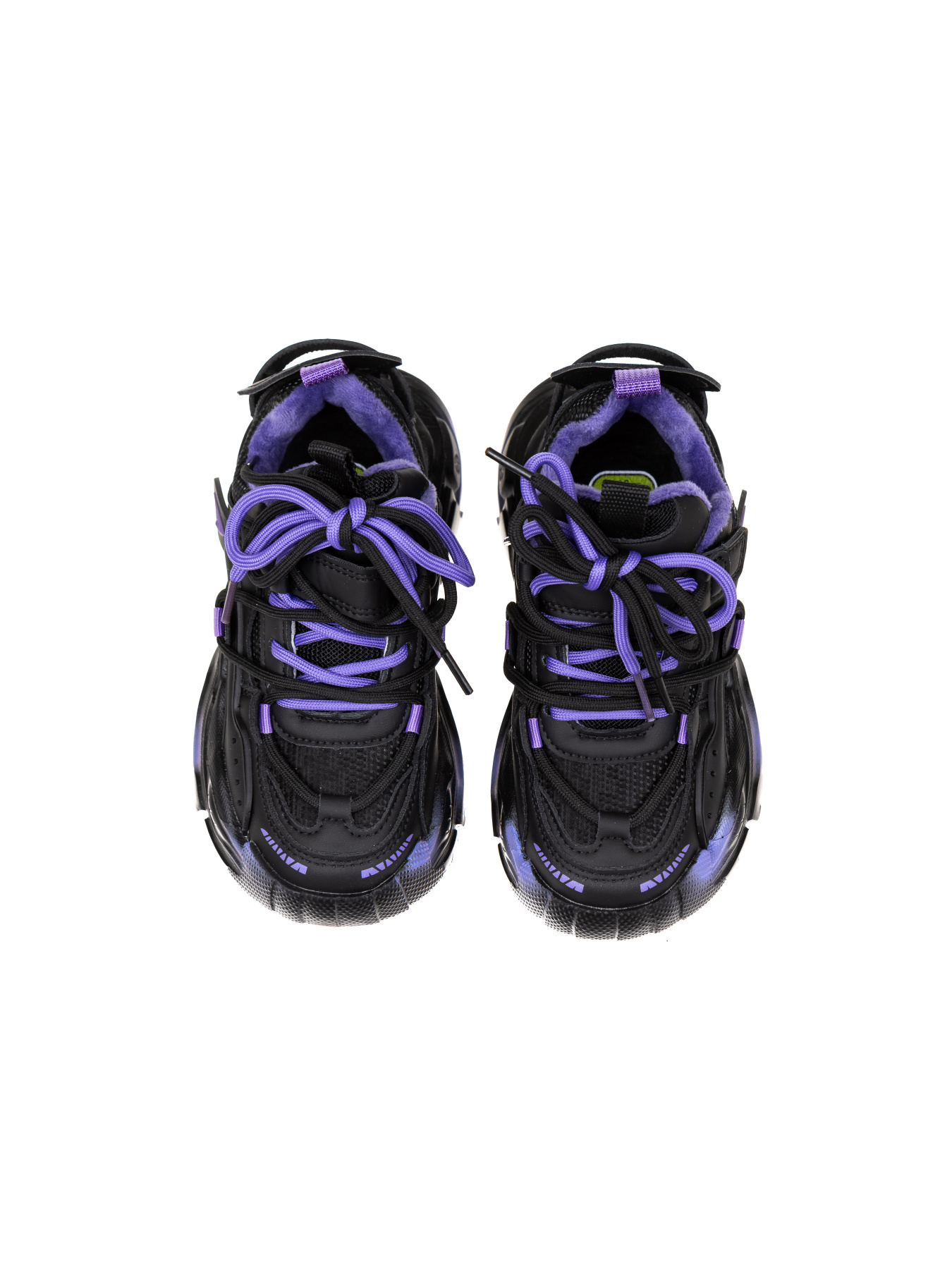 Кроссовки повседневные Calorie  модель 28031 чорно-фіолетові (33-39) Фото