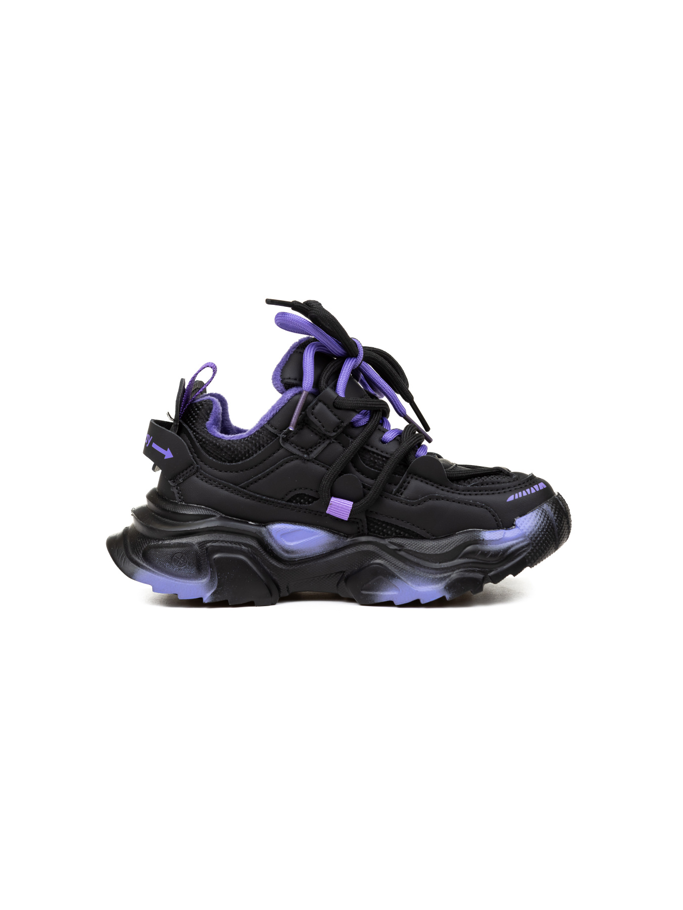 Кроссовки Calorie  модель 28031 чорно-фіолетові (27-32) Фото