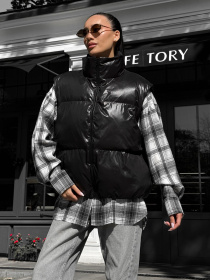 Утеплений жилет Jadone Fashion модель Zhylet_Hat_chorne Фото