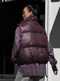 Утепленный жилет Jadone Fashion модель Zhylet_Hat_marsala Фото