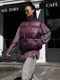 Утепленный жилет Jadone Fashion модель Zhylet_Hat_marsala Фото