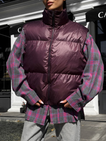 Утепленный жилет Jadone Fashion модель Zhylet_Hat_marsala Фото