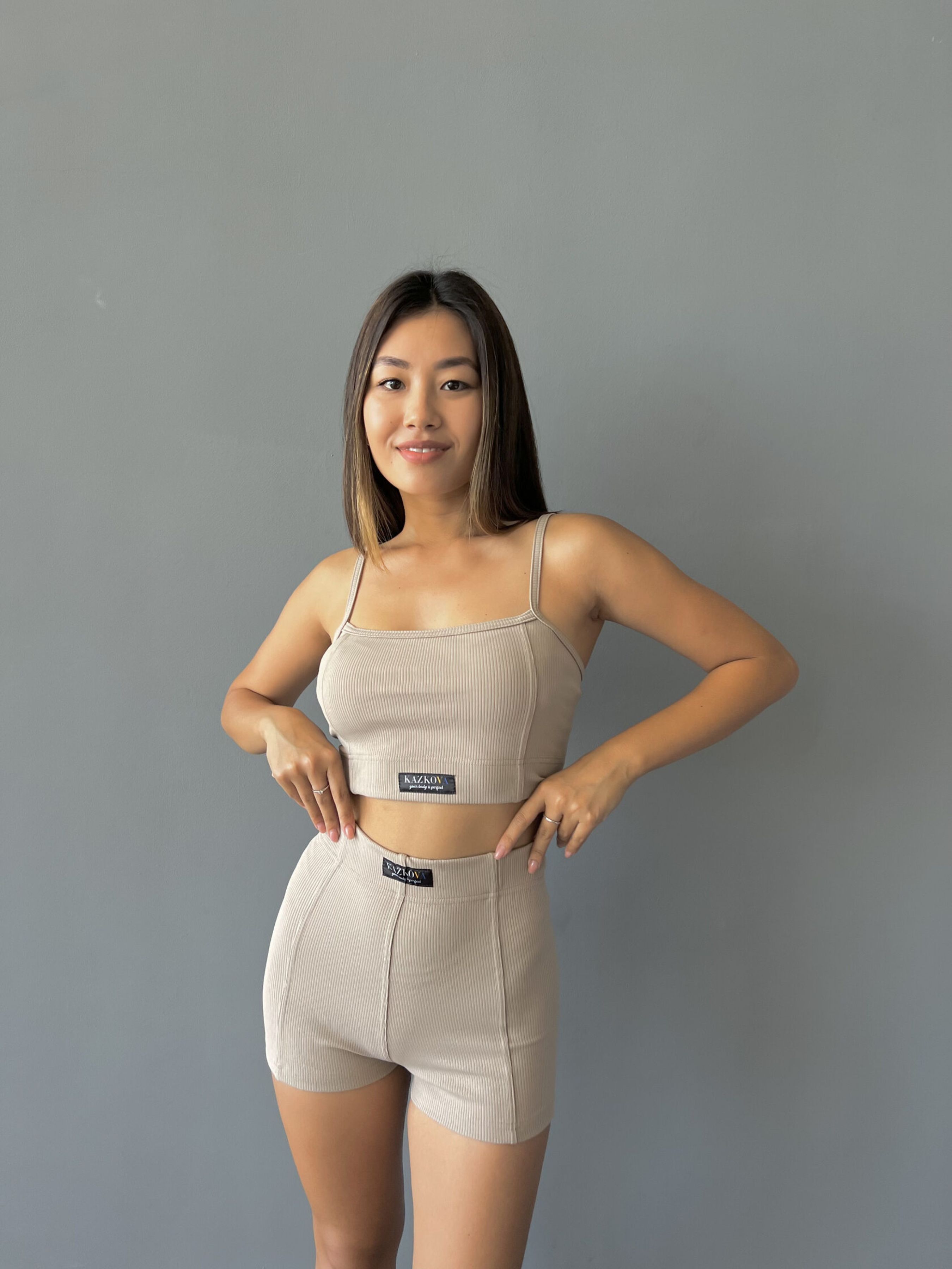 Жіночий Спортивний костюм KAZKOVA  (T1758045423) колір бежевий, матеріал поліестер