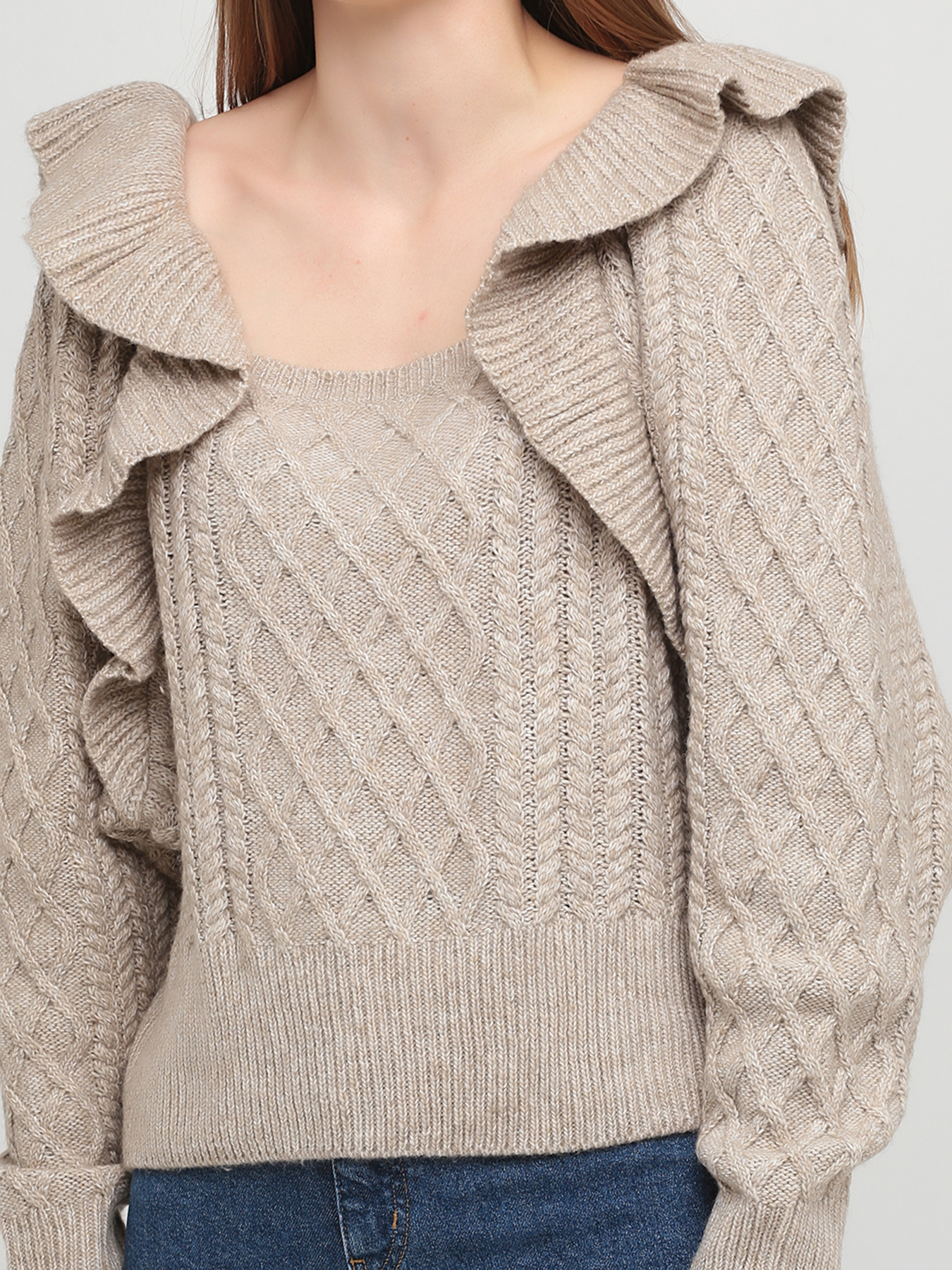 Кофты и свитера H&M модель 9185252bar_Светло-бежевый Фото