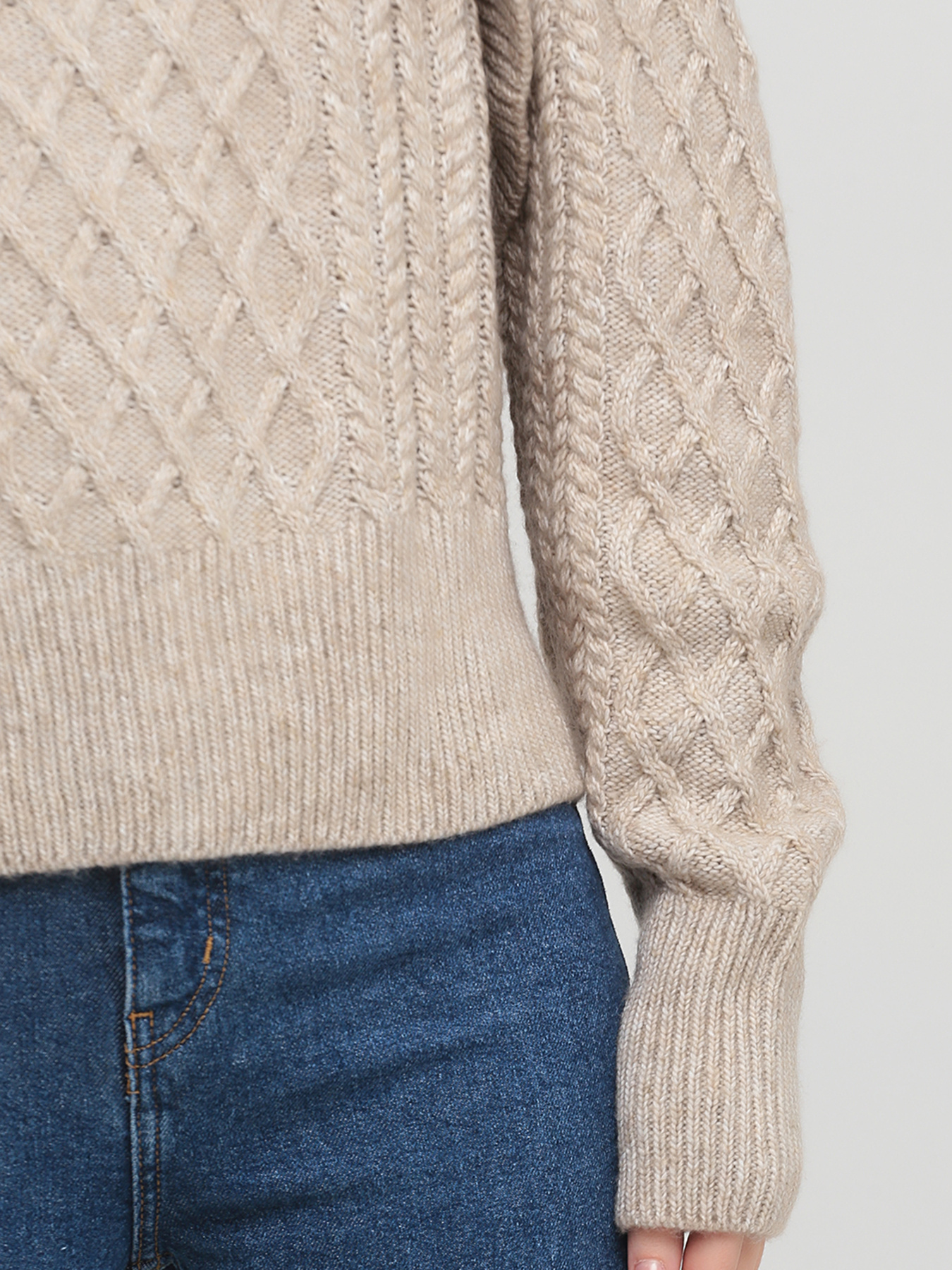 Кофты и свитера H&M модель 9185252bar_Светло-бежевый Фото