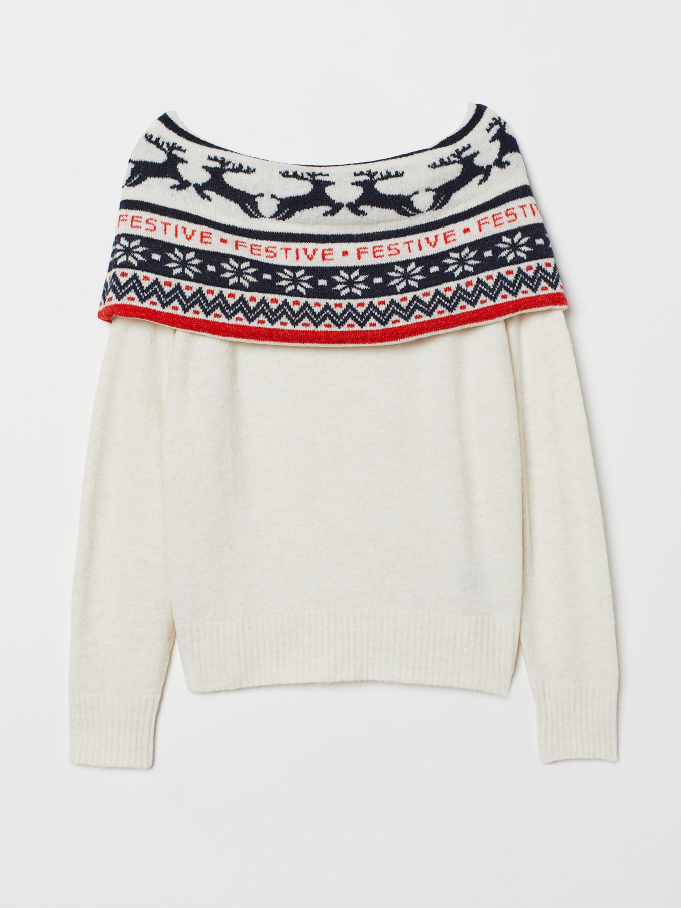 Кофти та светри H&M Модель 6906118wt_кремовый с рисунком Фото