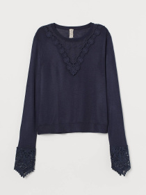 Кофти та светри H&M модель 8240411wer_Темно-синий Фото