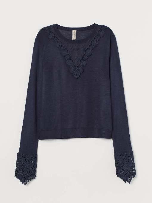 Кофти та светри H&M Модель 8240411wer_Темно-синий Фото