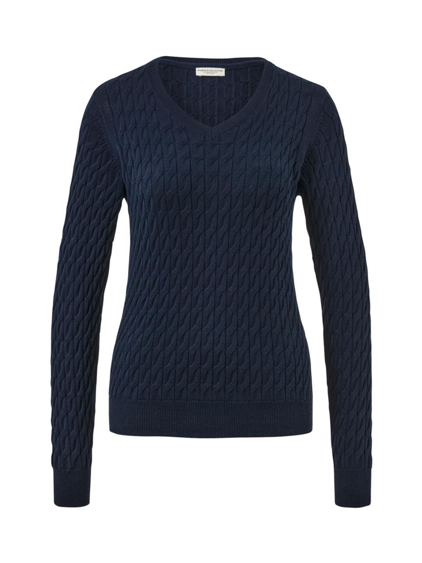 Светр із візерунком «коси», темно-синій модель T1757871784 Фото