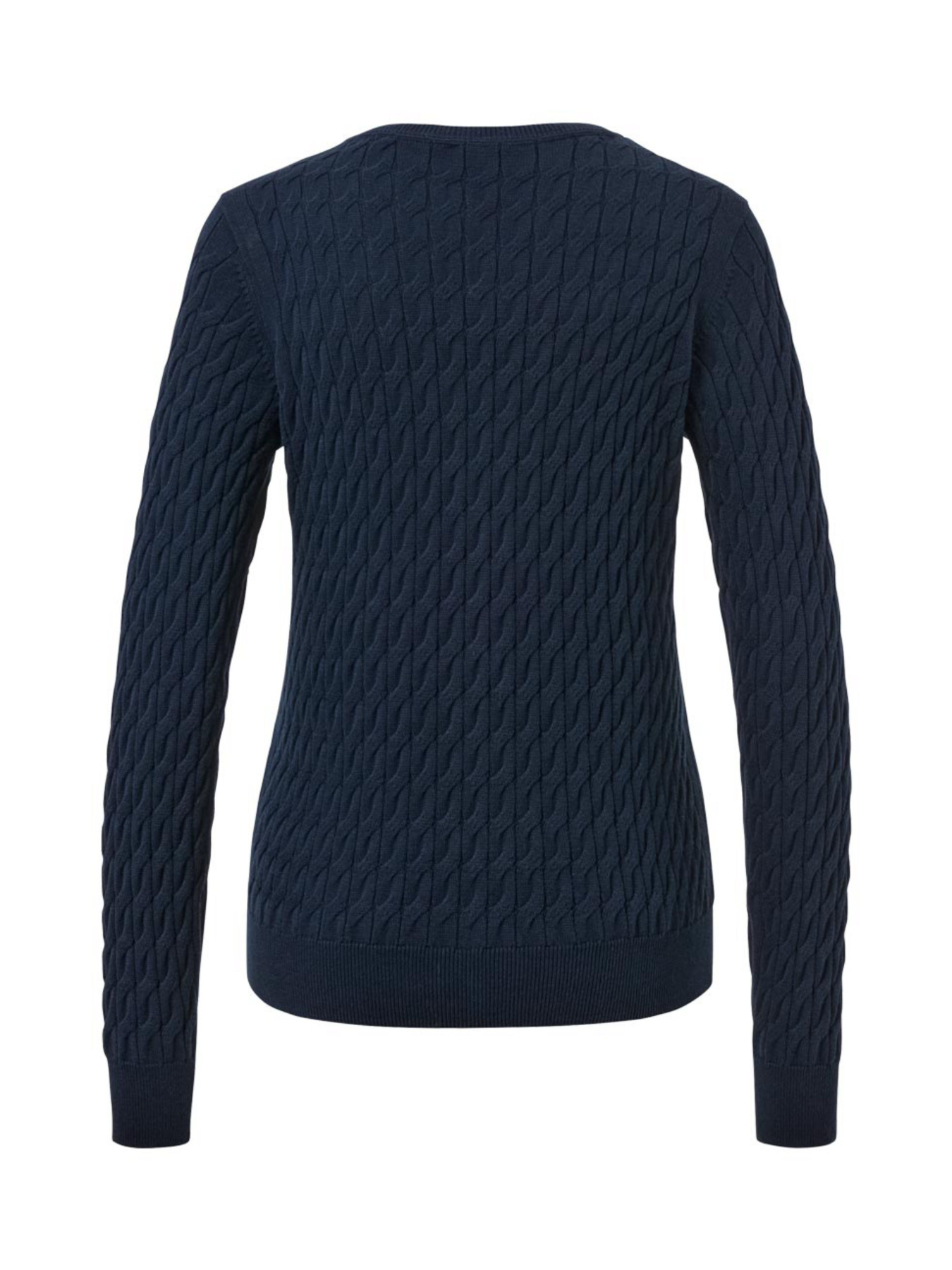 Светр із візерунком «коси», темно-синій модель T1757871784 Фото