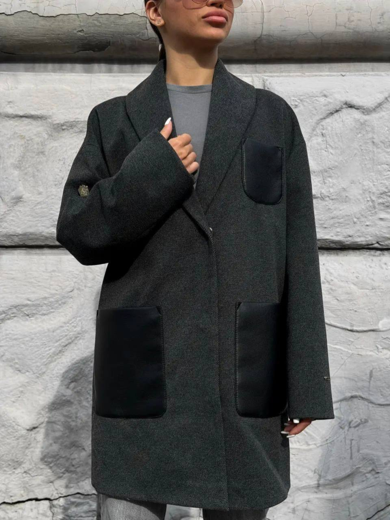 Пальто D&V couture модель DV-0013-gray Фото