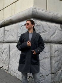 Пальто D&V couture модель DV-0013-gray Фото