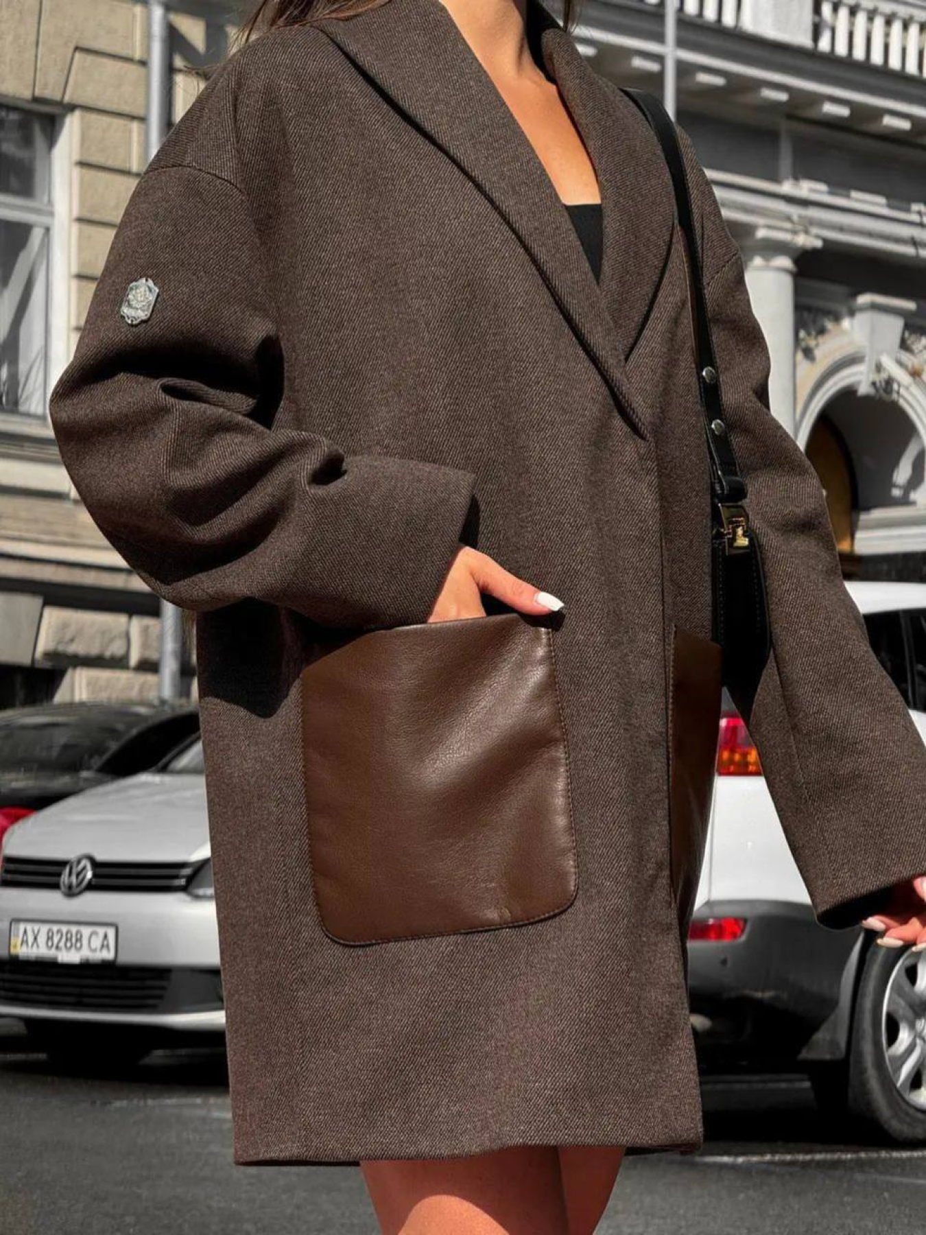 Пальто D&V couture модель DV-0013-brown Фото